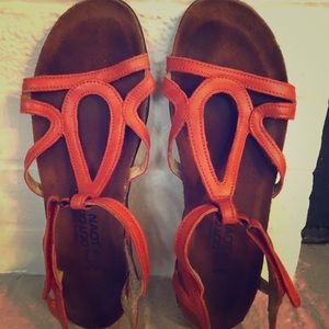 Orange Naot Sandals